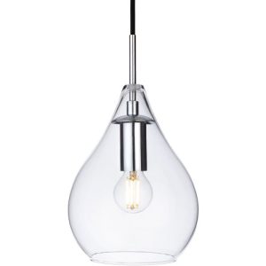 FIRSTLIGHT OMAR PENDANT CHROME WITH CLEAR GLASS