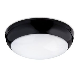 FIRSTLIGHT REGIS LED FLUSH CEILING FITTING BLACK POLYCARBONATE WITH OPAL DIFFUSER