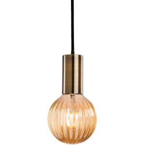 FIRSTLIGHT HUDSON PENDANT ANTIQUE BRASS WITH DECORATIVE LED LAMP