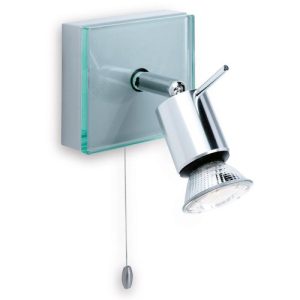 FIRSTLIGHT AQUA SINGLE SPOT (SWITCHED) ALUMINIUM WITH CLEAR GLASS
