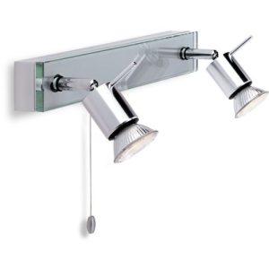FIRSTLIGHT AQUA 2 LIGHT BAR (SWITCHED) ALUMINIUM WITH CLEAR GLASS