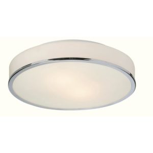 FIRSTLIGHT PROFILE FLUSH CEILING FITTING - ROUND CHROME WITH OPAL GLASS