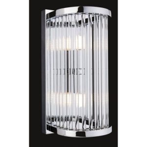FIRSTLIGHT RIALTO WALL LIGHT CHROME WITH CLEAR GLASS RODS