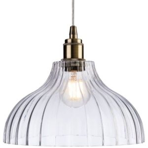 FIRSTLIGHT VICTORY PENDANT ANTIQUE BRASS WITH CLEAR GLASS