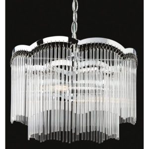 FIRSTLIGHT OPERA PENDANT CHROME WITH CLEAR GLASS RODS
