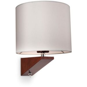 FIRSTLIGHT ALPINE WALL LIGHT (SWITCHED)  DARK WALNUT WITH CREAM SHADE