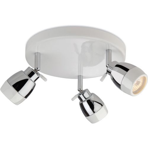 FIRSTLIGHT MARINE 3 LIGHT FLUSH CEILING FITTING WHITE WITH CHROME