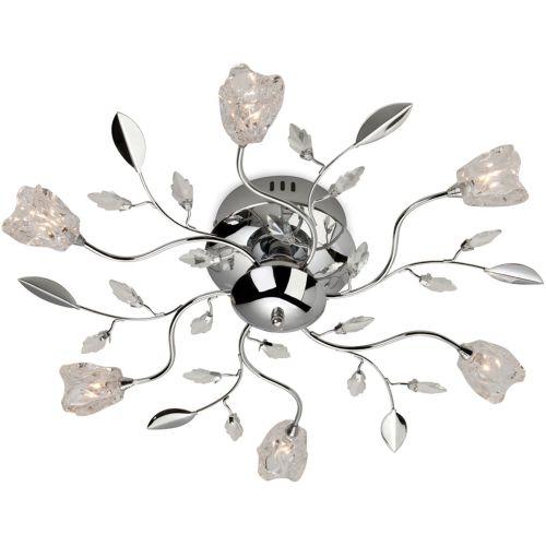 FIRSTLIGHT CINDY 6 LIGHT FLUSH CEILING FITTING CHROME WITH CLEAR GLASS