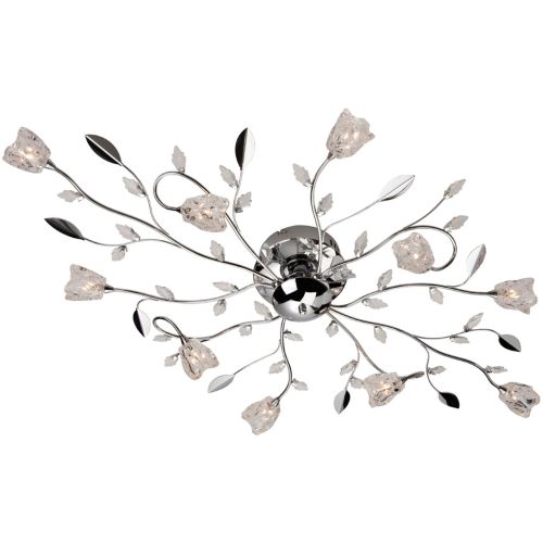 FIRSTLIGHT CINDY 10 LIGHT FLUSH CEILING FITTING CHROME WITH CLEAR GLASS