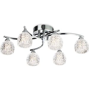 FIRSTLIGHT MAPLE 6 LIGHT FLUSH CEILING FITTING CHROME WITH CLEAR DECORATIVE GLASS