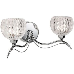 FIRSTLIGHT BLANCHE 2 LIGHT WALL CHROME WITH CLEAR DECORATIVE GLASS