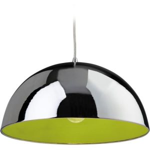 FIRSTLIGHT BISTRO PENDANT CHROME WITH GREEN INSIDE