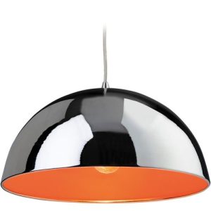 FIRSTLIGHT BISTRO PENDANT CHROME WITH ORANGE INSIDE