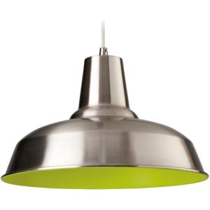 FIRSTLIGHT SMART PENDANT BRUSHED STEEL WITH GREEN INSIDE