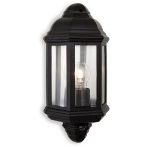 FIRSTLIGHT PARK WALL LIGHT WITH PIR BLACK POLYCARBONATE