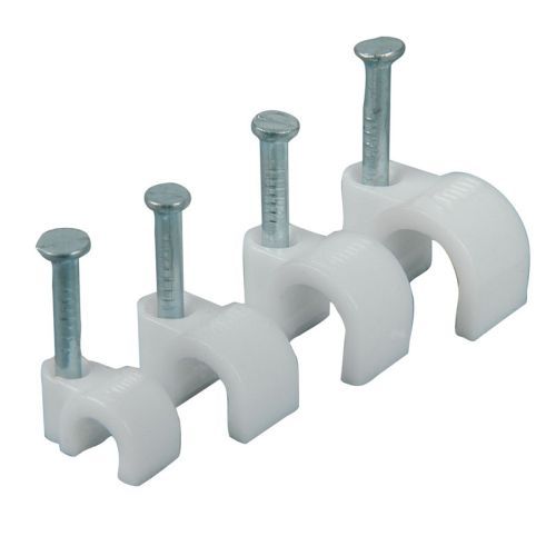 WHITE 11MM ROUND CABLE CLIP (100)