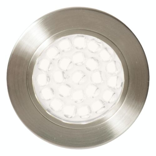 POZZA LED 1.5W 3000K LED SATIN CHROME RECESSED CABINET LIGHT
