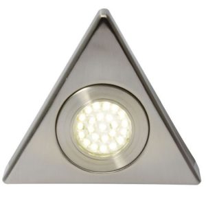 FORUM FONTE 1.5W 3000K LED SATIN CHROME SURFACE TRIANGLE LIGHT