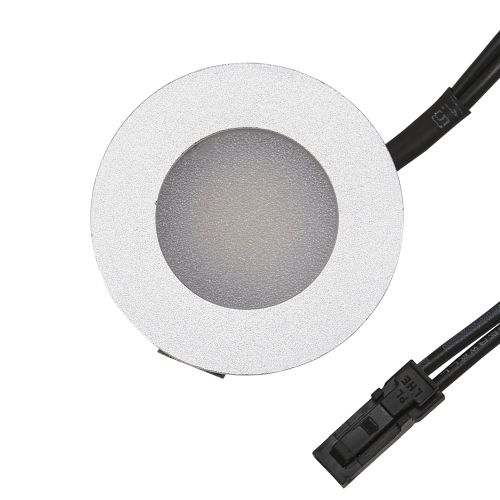 FORUM 35MM ROUND RECESSED PLINTH LIGHT ALUMINIUM 3000K ALUMINIUM