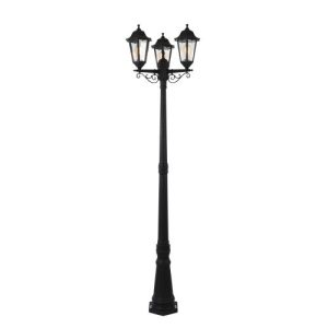 FORUM POLYCARBONATE 6 PANEL TRIPLE HEAD TALL POST LANTERN BLACK