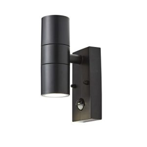 FORUM UP/DOWN WALL LIGHT WITH PIR BLACK