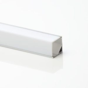 FORUM 2M ALUMINUM 45DEG CORNER PROFILE SILVER/OPAL COVER WHITE