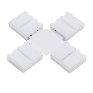 FORUM X SHAPE CONNECTION PCB 10MM, 4 PIN RGB IP20 , 12-24V 3A MAX WHITE