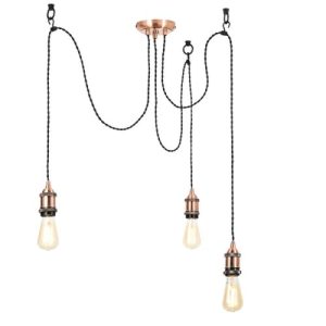 FORUM PADUA 3LT E27 CABLE CEILING ANTCOP COPPER/ BLACK