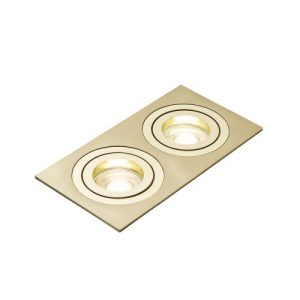FORUM PASTO TRIPLE ALUM SQ ADJ DL GU10 SAT BRASS SATIN BRASS