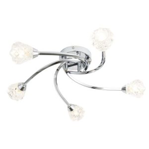 FORUM VOLOS 5LT FLUSH LIGHT IP44 CHROME/ CLEAR