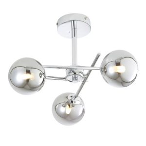 FORUM LINDOS 3LT CROSS ARM SEMI-FLUSH CHROME/FROSTED CHROME/FROSTED