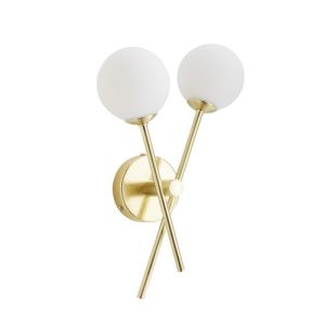 FORUM LINDOS 2LT CROSS ARM WALL LIGHT SBRASS/OPAL SAT BRASS/OPAL
