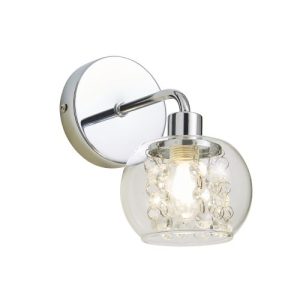 FORUM MEGARA 1LT BATHROOM WALL LIGHT CHROME/CLEAR CHROME/CLEAR