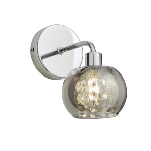 FORUM MEGARA 1LT BATHROOM WALL LIGHT CHROME/SMOKE CHROME/SMOKE