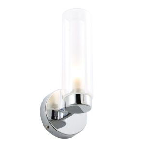 FORUM SPARTI 1LT WALL LIGHT IP44 CHROME/CLEAR CHROME; CLEAR; FROSTED