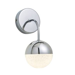 FORUM RHODES 1LT LED WALL LIGHT IP44 CHROME