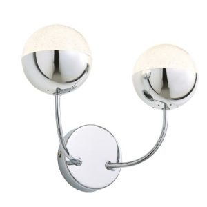 FORUM RHODES 2LT LED WALL LIGHT IP44 CHROME