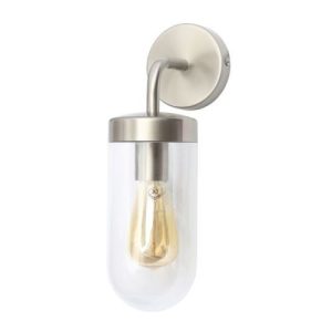 FORUM KEW CURVED ARM WALL LIGHT STAINLESS STEEL