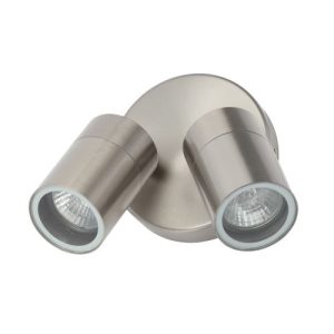 FORUM LETO TWIN GU10 WALL LIGHT STAINLESS STEEL