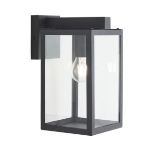 FORUM HESTIA E27 GLASS PANEL BOX LANTERN ANTHRACIT