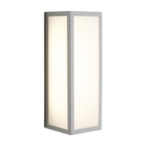 FORUM THETIS OPAL GLASS PANEL E27 BOX LANTERN SILVER
