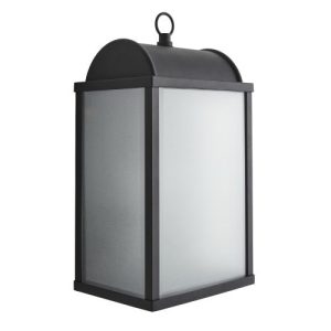FORUM CHARLOTTE E27 BOX FRAME LANTERN W FROSTED GLASS BLACK