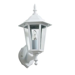 FORUM LIBOURNE 6 PANEL E27 TRAD WALL LANTERN WHITE