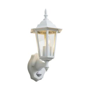 FORUM LIBOURNE 6 PANEL E27 TRAD WALL LANTERN W PIR WHITE