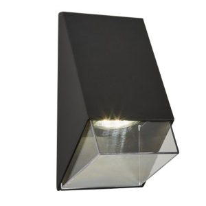 FORUM SENSOR ANGLED GU10 WALL LIGHT IP44 BLACK