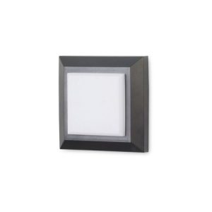 FORLIGHT WALL FIXTURE IP65 GROVE DIFFUSER SQUARE LED 2W 4000K BLACK GREY 172LM