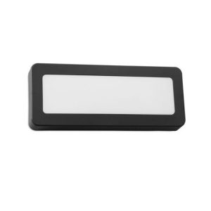 FORLIGHT WALL FIXTURE IP65 GROVE DIFFUSER RECTANGULAR LED 3W 4000K BLACK GREY 219LM