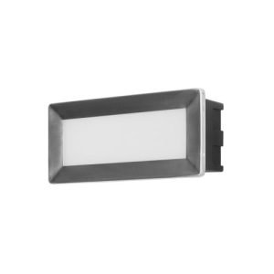 FORLIGHT WALL FIXTURE IP65 RECT LED 3.3W 4000K STAINLESS STEEL 258LM