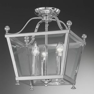 FRANKLITE ATRIO FLUSH CHROME TRADITIONAL LANTERN