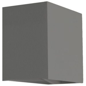 GAP IP54 240V 2X5W LED WARMWHITE 3000K CUBE GRAPHITE GREY WALL LIGHT